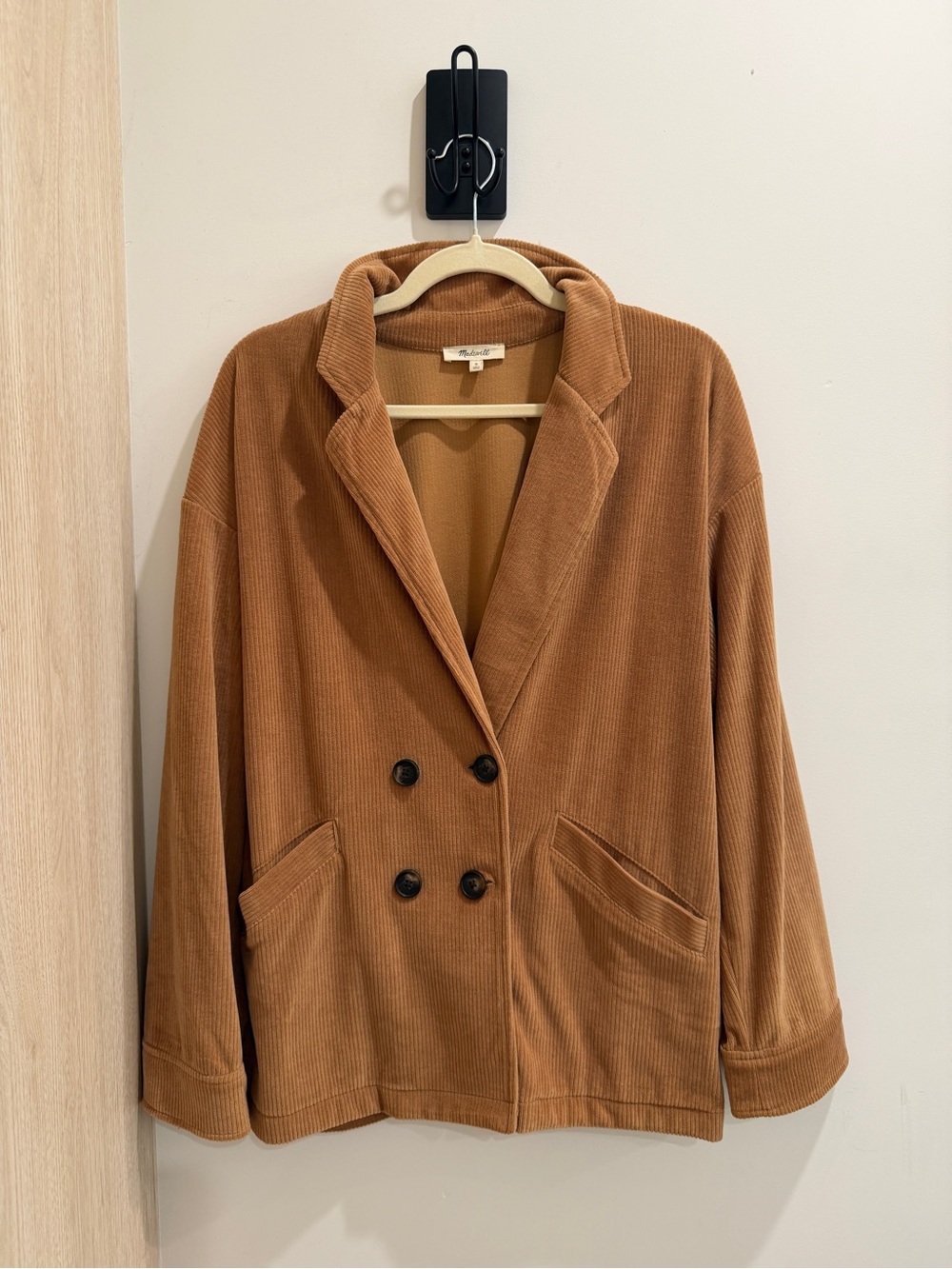 Madewell Double-Breasted Corduroy Blazer - Camel Brown
